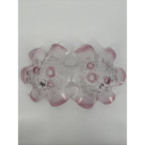 Vintage Mikasa Walther-Glass Rosella Rose Pink Glass Relish Tray. - Picture 4 of 4